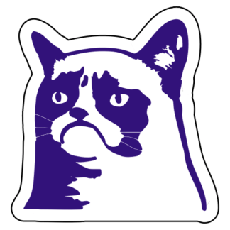 Grumpy Cat 2 Sticker (Purple)